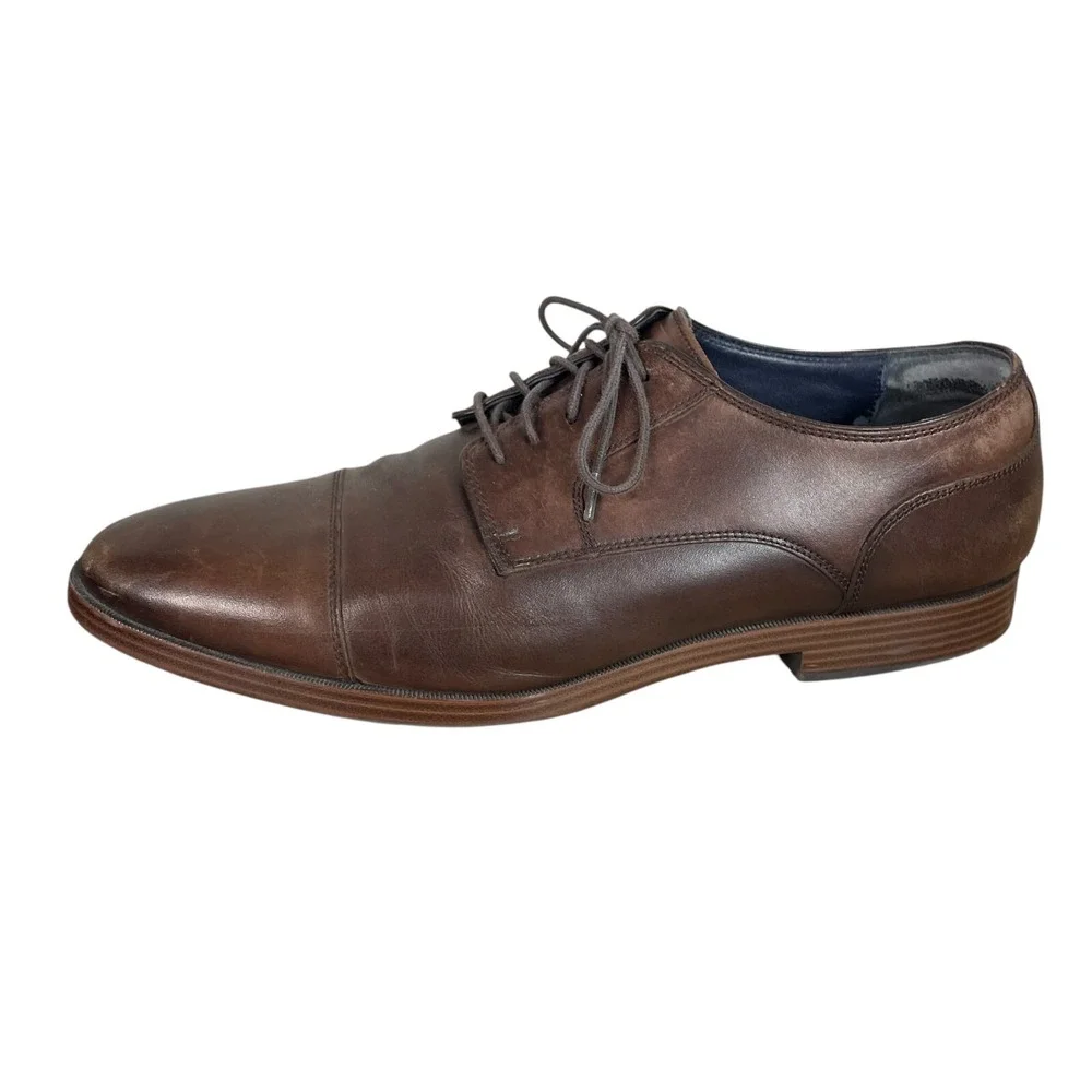 Cole Haan Mens Grand OS Warren Cap Toe Dress‎ Shoe 11.5M Brown Leather C25597